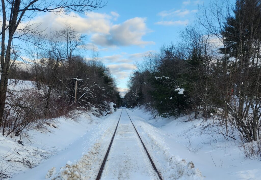 Snowy unused RR tracks